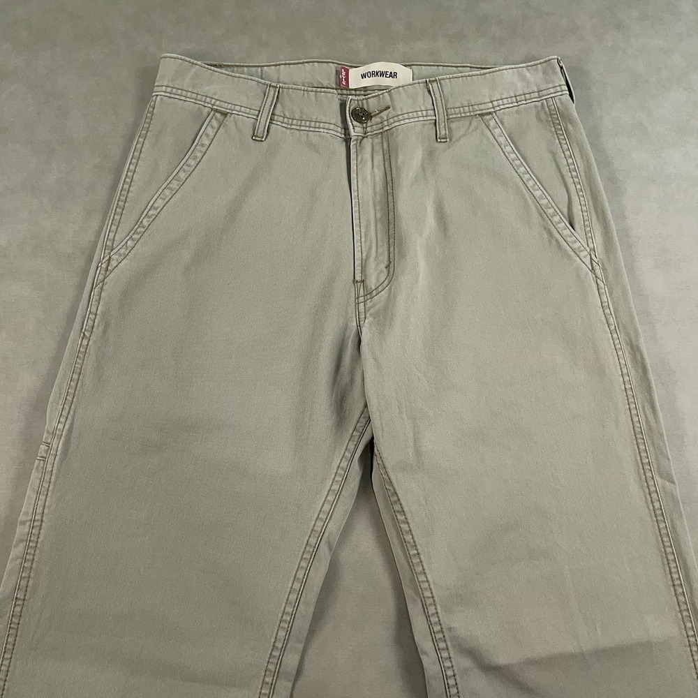 VTG Levis Loose Bootcut Pants Mens 32x32 Beige Workwear Grunge Skate (Fit 34x29) - Picture 3 of 16